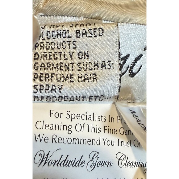 Vintage Jovani Evening Gown US Women's M/L Brown Tan Beaded Lace Mother of Bride - Picture 14 of 16